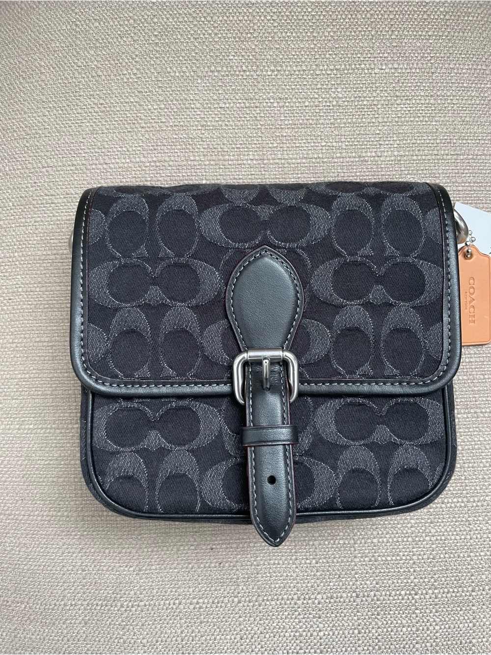 Coach Frankie Crossbody 18 In Signature Black Denim New With tags